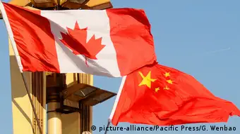 China Kanadische und Chinesische Flagge
