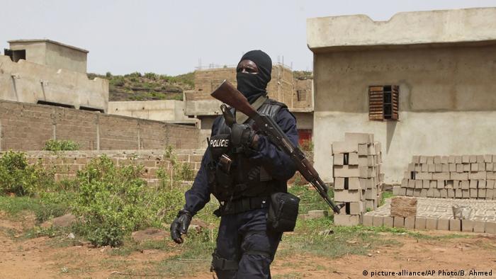 A Malian police officer on patrol near Bamako in this file image from 2017