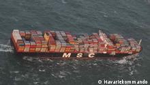 Die MSC ZOE nach Containerverlust in der Nordsee - 2.1.2019 Quelle: Havariekommando 