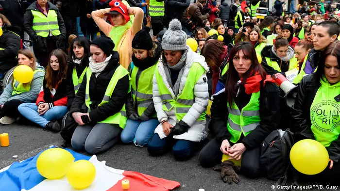 Frankreich Demo der Frauen der Gelbwesten