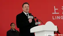 Tesla CEO Elon Musk speaks at the groundbreaking ceremony for Tesla's Shanghai Gigafactory in Shanghai, China January 7, 2019. REUTERS/Aly Song