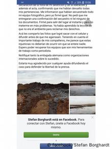Screenshot facebook Stefan Borghardt Argentinien