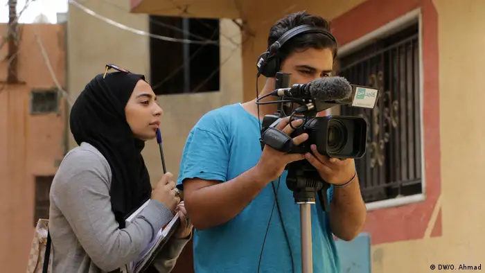 junges Reporterteam im Flüchtlingslager Shatila im Libanon