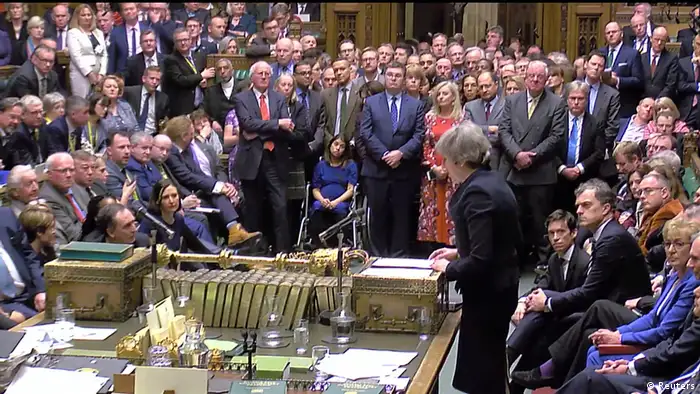 Prime Minister Theresa May addresses Parliament