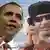 Obama and Gadhafi in front of UN logo
