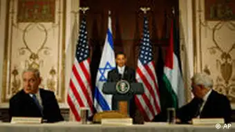 Barack Obama trifft auf Benjamin Netanyahu und Mahmoud Abbas