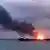 Ship on fire in the Kerch Strait