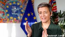 FILE PHOTO: European Competition Commissioner Margrethe Vestager speaks during an interview with Reuters at the EU Commission headquarters in Brussels, Belgium, December 10, 2018. REUTERS/Francois Lenoir/File Photo