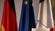 German, French and EU flags German, French and EU flags