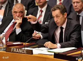 安理会上的法国总统萨科齐