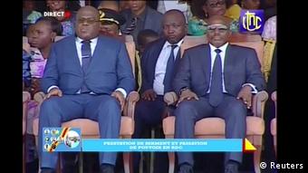 Reuters TV - Joseph Kabila neben seinem Nachfolger Felix Tshisekedi bei Amtseinführung