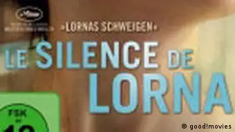 Frauenporträt auf DVD mit Beschriftung Lornas Schweigen und Credits (GoodMovies)