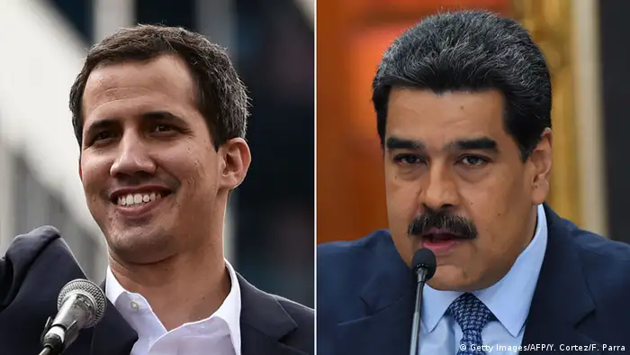 Kombibild Venezuela Maduro und Guaido (Getty Images/AFP/Y. Cortez/F. Parra)