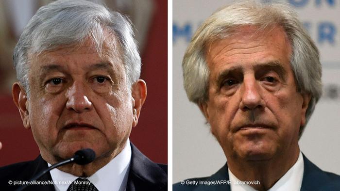 Andrés López Obrador und Tabaré Vázquez.