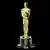 Estatueta do Oscar sob fundo preto