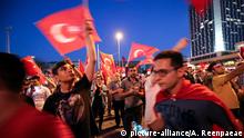 Turkish President Recep Tayyip Erdogan supporters celebrate on Taksim square in Istanbul, Turkey, late on Sunday July 17, 2016 following a failed coup attempt. LEHTIKUVA / ANNI REENPÄÄ - FINLAND OUT. NO THIRD PARTY SALES. |