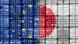 Флаги ЕС и Японии на контейнерах Флаги ЕС и Японии на контейнерах