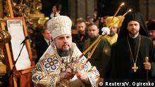 Metropolitan Epifaniy, head of the Orthodox Church of Ukraine, takes part in an enthronement ceremony at the Saint Sophia's Cathedral in Kiev, Ukraine February 3, 2019. REUTERS/Valentyn Ogirenko