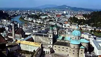 Stadt Salzburg von der Festung Hohensalzburg aus gesehen