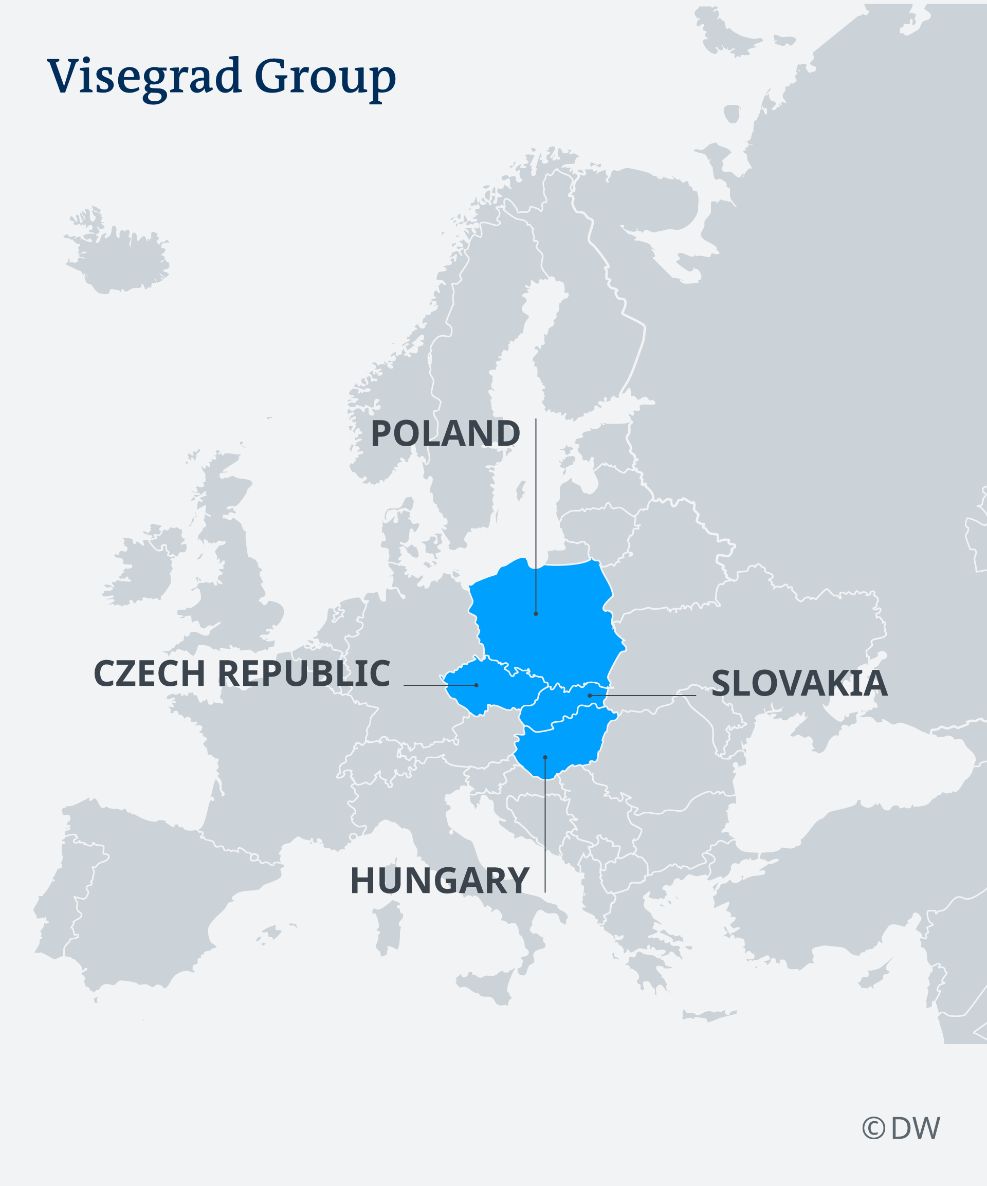 Karte Visegrad-Gruppe EN