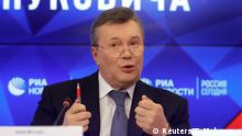 Viktor Yanukovich, the former president of Ukraine who was ousted by street protests and fled to Russia in 2014, speaks during a news conference in Moscow, Russia February 6, 2019. REUTERS/Tatyana Makeyeva