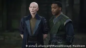Tilda Swinton as The Ancient One in a scene from Marvel's Doctor Strange. The character is Asian in the comic books that are the basis for the movie.
