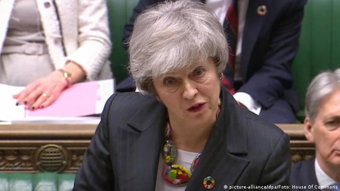 Großbritannien Debatte zum Brexit im Unterhaus in London | Theresa May, Premierministerin (picture-alliance/dpa/Foto: House Of Commons)