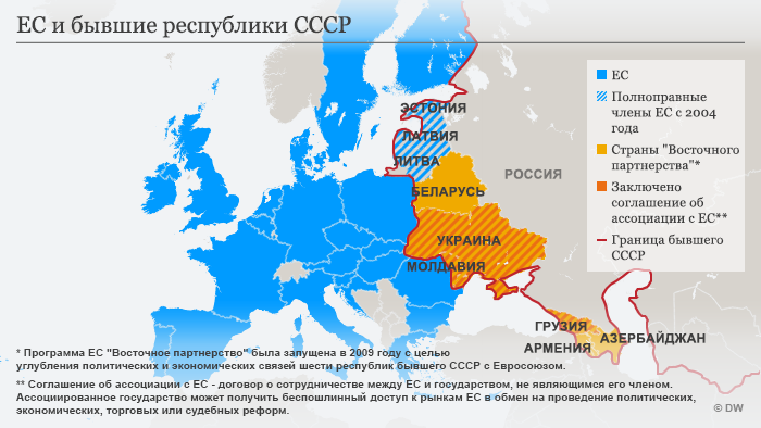 Инфографика: ЕС и бывшие республики СССР