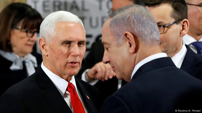 Polen Warschau -Nahost-Gipfel mit Mike Pence, Benjamin Netanyahu und Mateusz Morawiecki