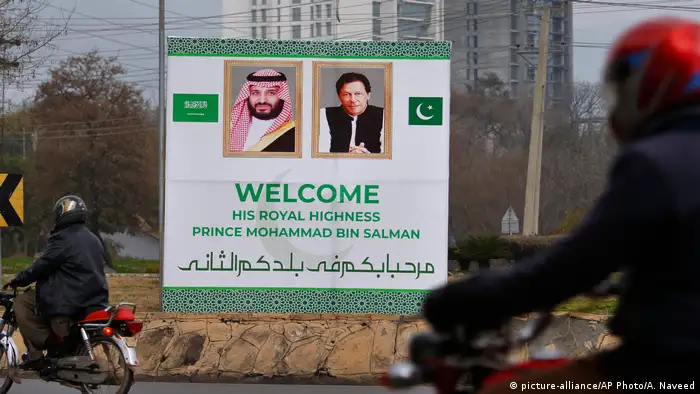 Billboard welcoming Mohammed bin Salman to Pakistan