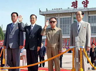 温家宝2009年10月访问朝鲜时金正日亲自迎接