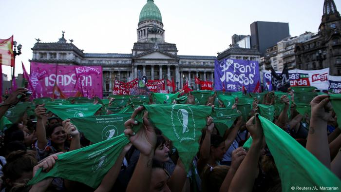 Manifestación en pro del aborto en Buenos Aires