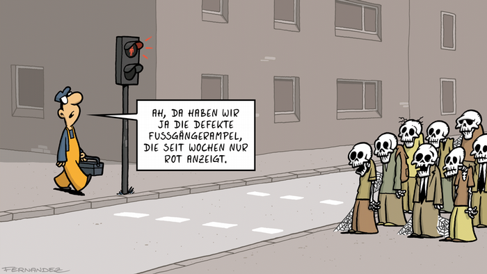 DW Euromaxx Comic von Fernandez Verstehen Sie Deutsch? Ampel