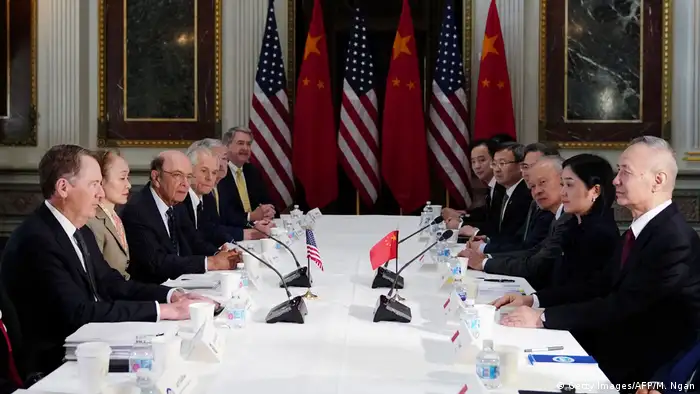 USA Handelsgespräche mit China in Washington | Lighthizer & Mnuchin & Ross & Liu He