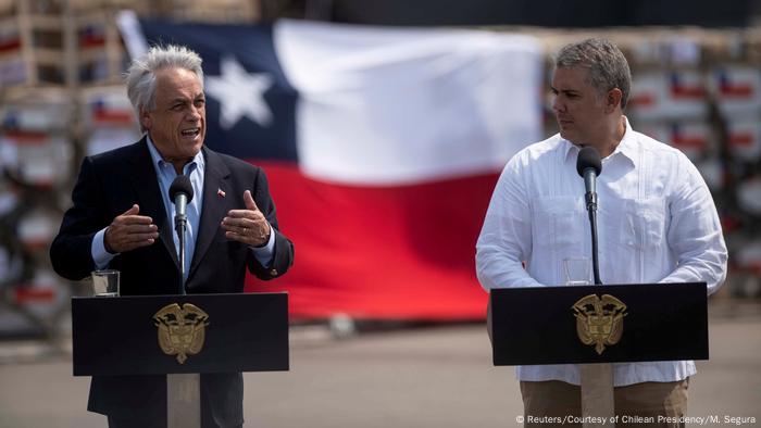 Kolumbien | Präsident Sebastián Piñera (Chile) und Iván Duque (Kolumbien) in Cucuta