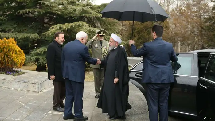 Iran Außenminister Javad Zarif und Präsident Hassan Rohani
