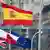 Flaggen: Spanien, England, Gibraltar und EU