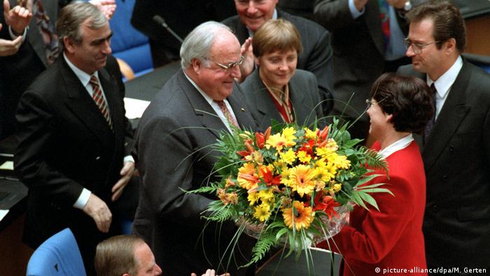 Helmut Kohl, Angela Merkel, Klaus Kinkel Theo Weigel, Brigitte Baumeister