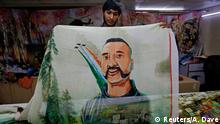 Indien Sari mit einem gedruckten Bild des Piloten der indischen Luftwaffe Abhinandan Varthaman