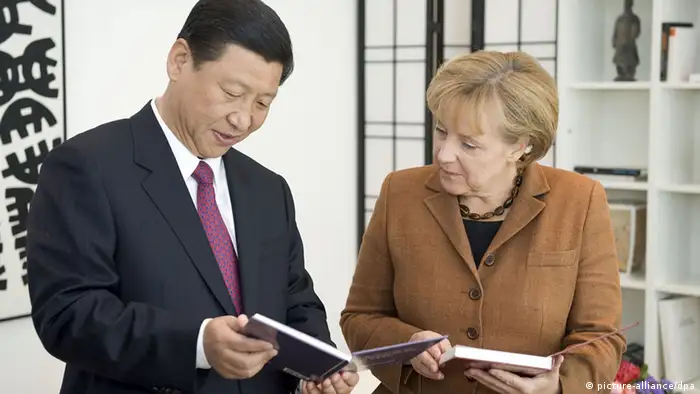 中国副主席习近平与德国总理默克尔在柏林