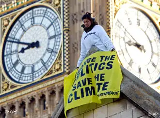 Das Klima bewegt die Menschen: Ein Aufruf an die Politiker, das Klima zu retten, hier in London im Herbst 2009