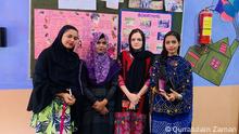 Four instructors of the Sindh Tech Skill Development Center for women and girls in Karachi