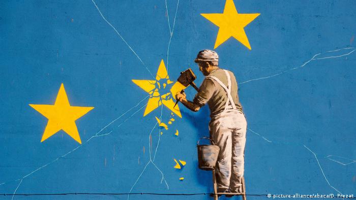 Um mural do artista britânico Banksy