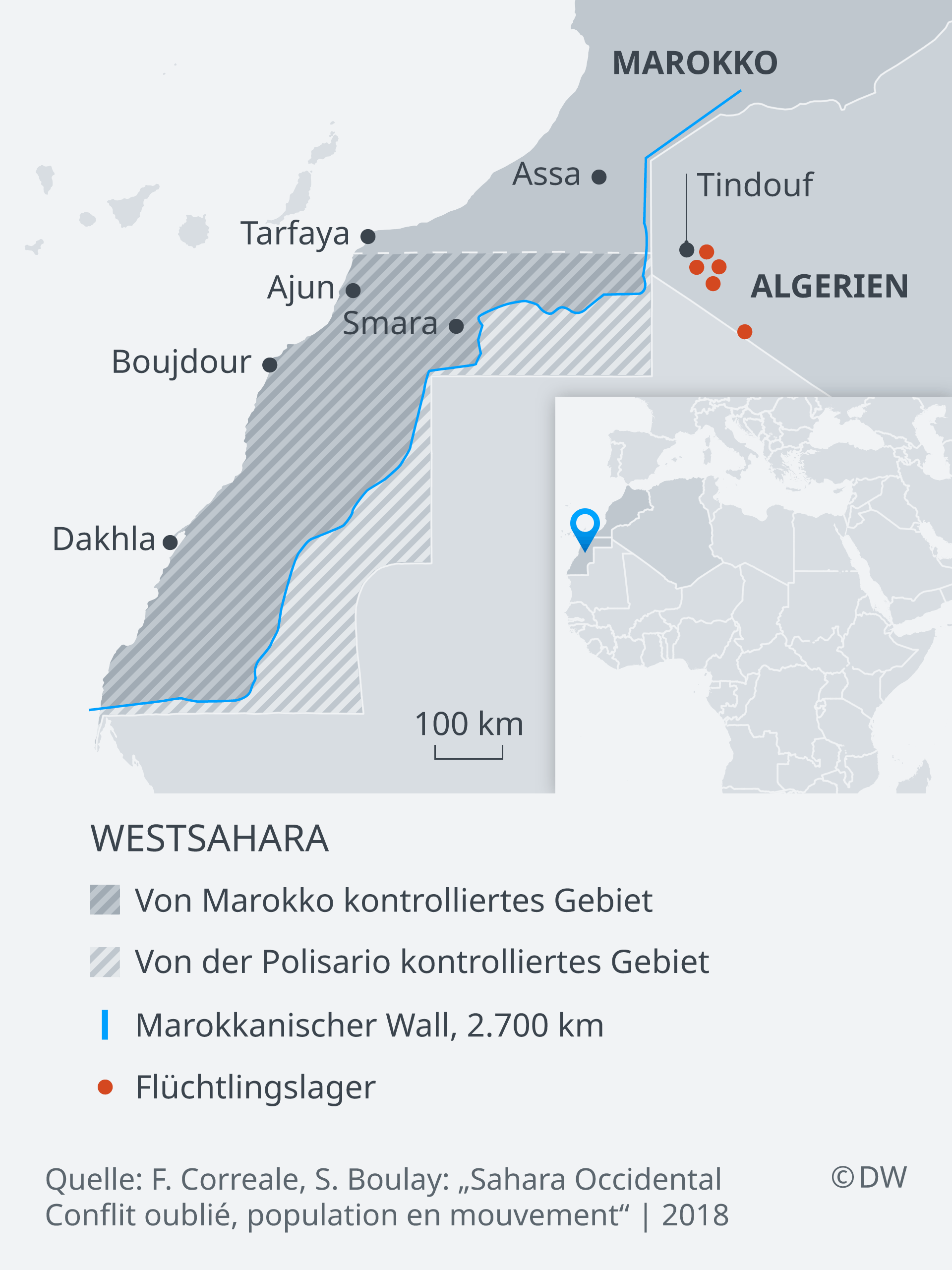 Karte Westsahara DE Karte Westsahara DE