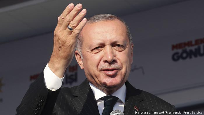 Türkei, Istanbul: Recep Tayyip Erdogan auf einer Wahlveranstaltung