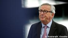 European Commission President Jean-Claude Juncker delivers a speech during a debate at the European Parliament in Strasbourg, France, March 12, 2019. REUTERS/Vincent Kessler