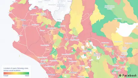 Screenshot of Facebook Population Density Map 