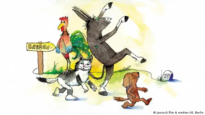 a colorful illustration of four animals (Janosch film & medien AG, Berlin)