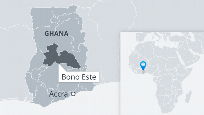 Infografik Karte Ghana Bono East Accra ES