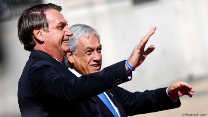 Chile Prosur-Gipfel in Chile | Jair Bolsonaro, Präsident Brasilien & Sebastian Pinera, Chile (Reuters/E. Garay)